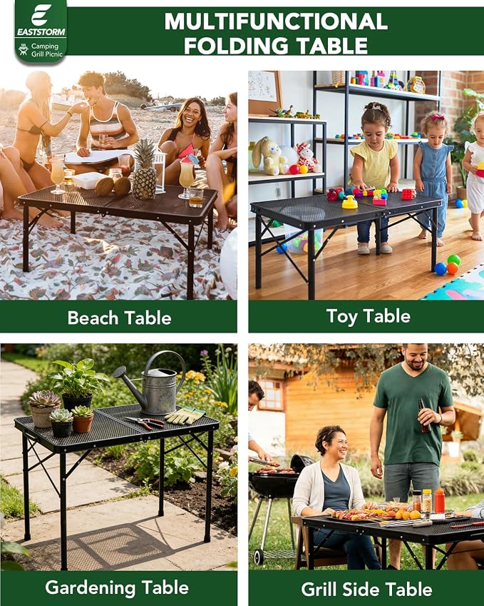 3 ft Folding Table with Adjustable Height, Portable - Image 8