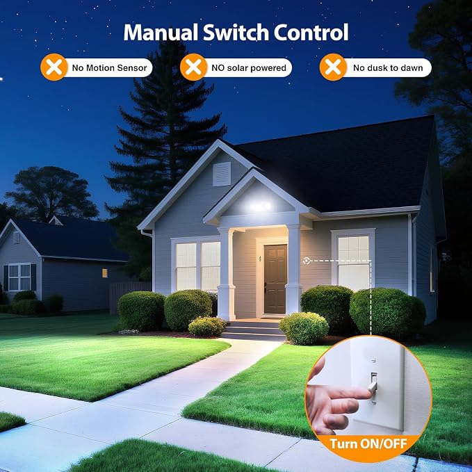 Onforu 2 Pack 75W Flood Lights Outdoor, 7000LM LED Floodlights Switch Controlled - Image 5