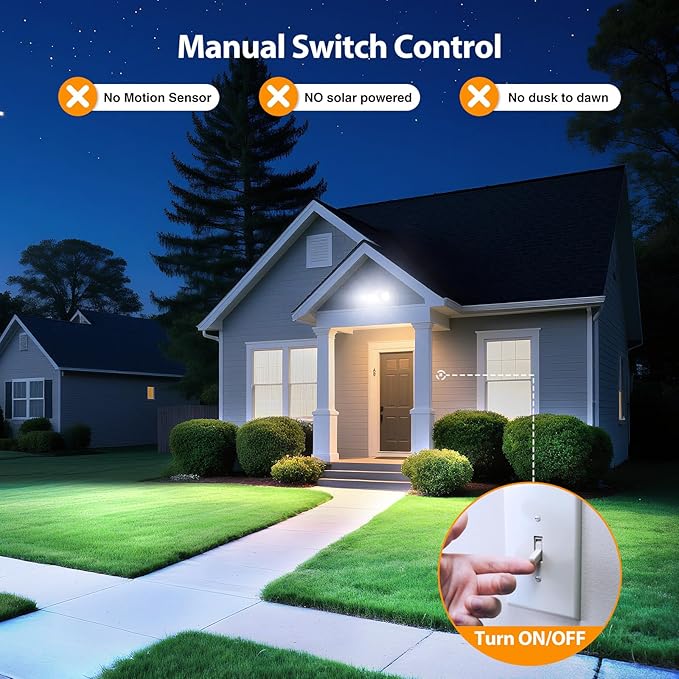 Onforu 75W LED Security Light, 7000LM Brightness Outdoor Flood Light Fixture - Image 5