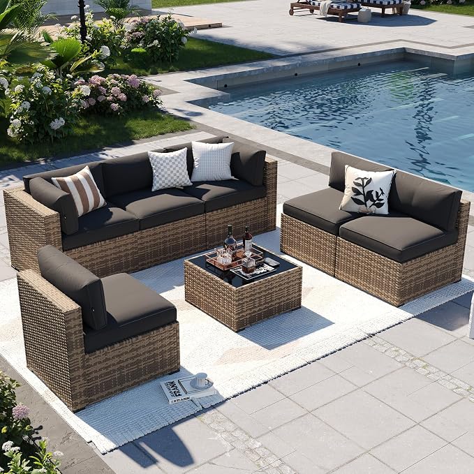 Aoxun Patio Furniture Sets, 7-Piece Outdoor Patio Furniture by Aoxun
