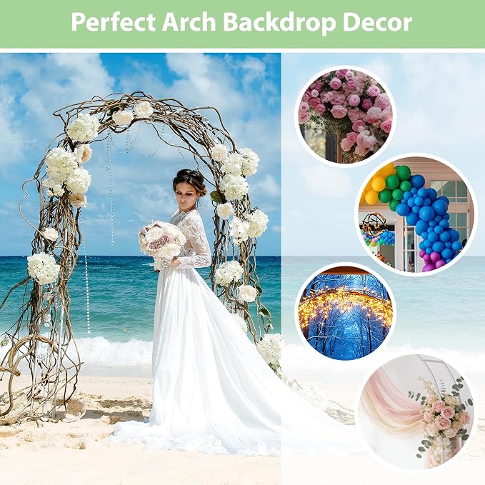 RUBFAC 94" Metal Wedding Arch Frame, Garden Arbors and Arches Party Archway - Image 5