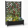 Raised Garden Bed with Trellis, 21 Gallon Self Watering Planter Box with by OutdoorLivingPerfected