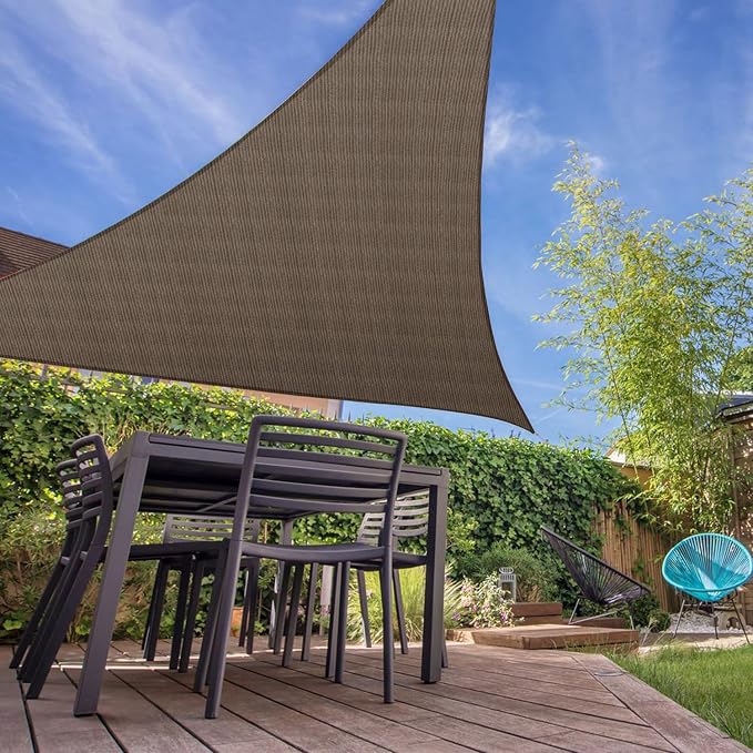 E&K Sunrise 26' x 26' x 26' Sun Shade Sail Triangle Canopy Shade Cover UV Block - Image 7