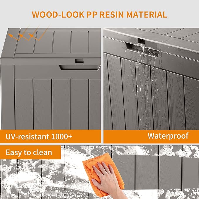 30 Gallon Outdoor Storage Box, Large Resin Deck Box - Image 4