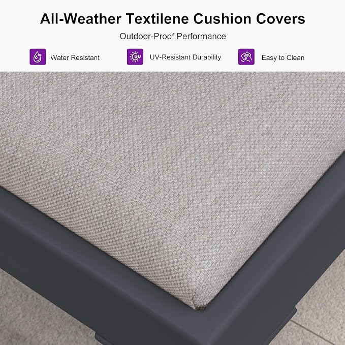 PURPLE LEAF 1 Piece Outdoor Chaise Lounge Aluminum Adjustable Patio Lounger - Image 5