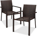 Best Choice Products Set of 2 Stackable Outdoor Wicker Dining Chairs by BestChoiceProducts