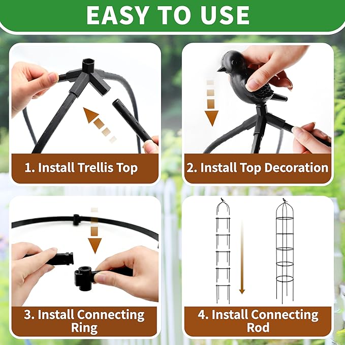 2-Pack 6.7FT Garden Obelisk Trellis - Image 4