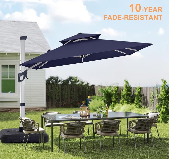 ABCCANOPY Patio Umbrella Cantilever Double Top Outdoor Offset Umbrella - Image 2