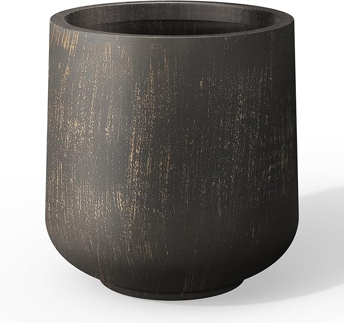 Kante 15.3" Dia Round Concrete Planter, Outdoor Indoor Large Plant Pots by Kante