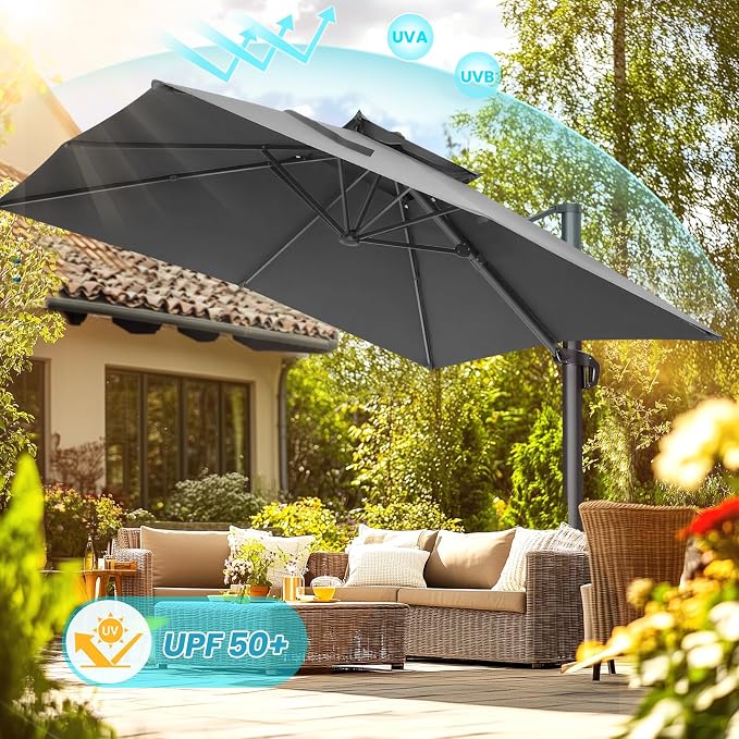 HOTEEL10x10ft Patio Umbrella Cantilever Umbrellas - Image 8