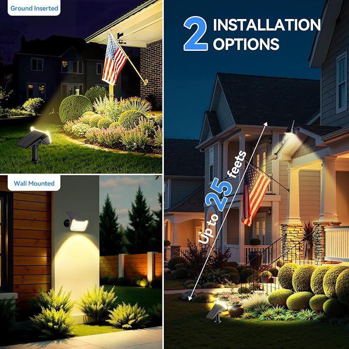 WdtPro Solar Spot Lights Outdoor Waterproof, Bright Solar Lights Outdoor - Image 8