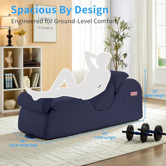 ijuicy 25" Wide Corduroy Yoga Chair, Yoga Lounge Chair - Image 2
