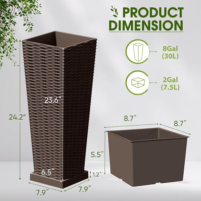 Devoko Resin Tall Planters - Image 7