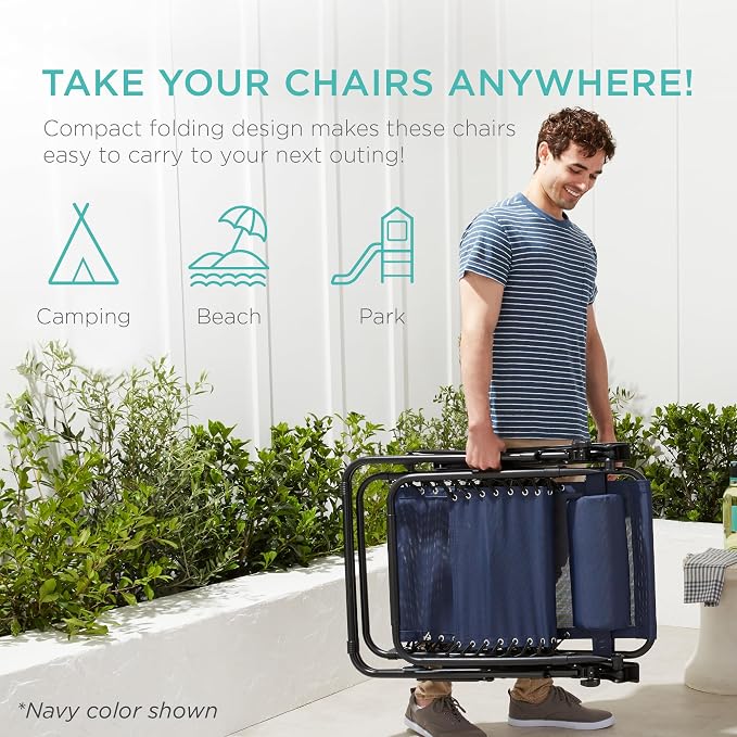 Best Choice Products Set of 2 Adjustable Steel Mesh Zero Gravity Lounge Chair - Image 6