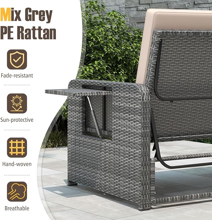 RELAX4LIFE Wicker Patio Outdoor Daybed - Image 8