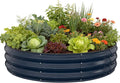 Galvanized Raised Garden Bed 4×4×1 FT, Round Metal Raised Garden Bed Outdoor by Pattiumo