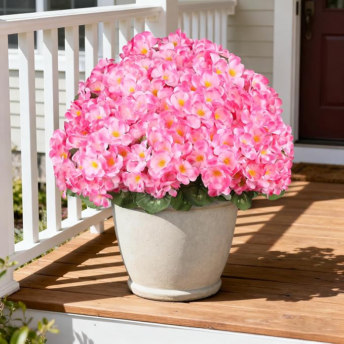 Artificial Geraniums Flowers for Outdoors, 6 Bundles Realistic Silk Fake - Image 6