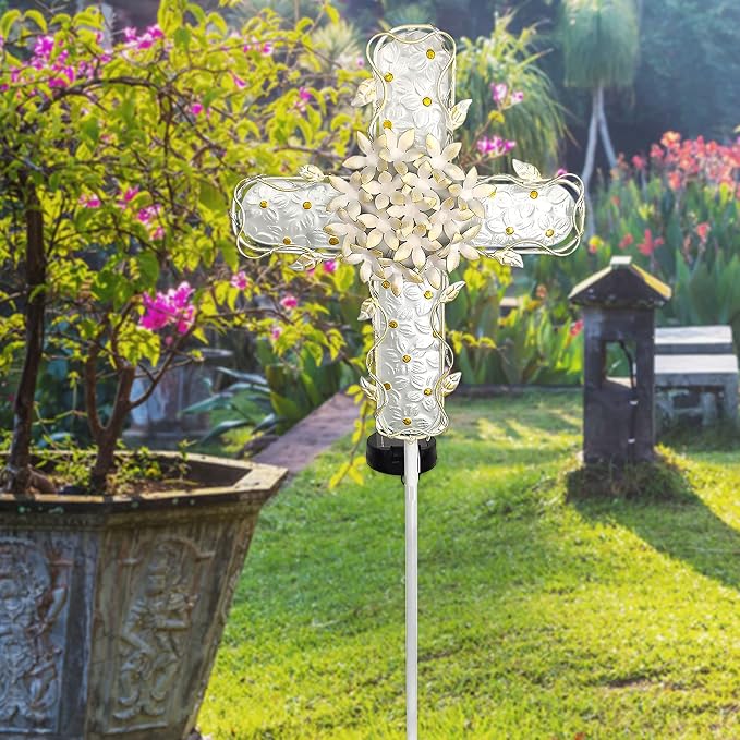 38Inch Solar Cross Garden Lights Outdoor Decorative - Image 6
