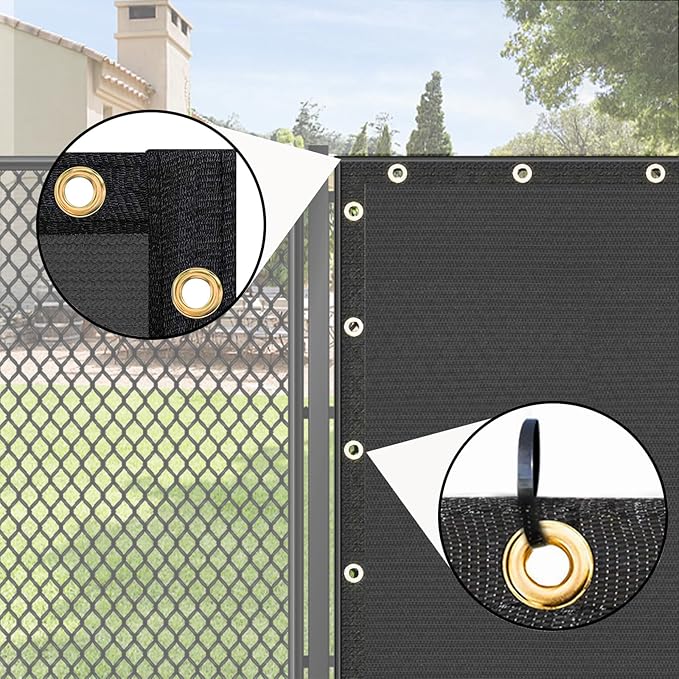 UPGRADE Privacy Fence Screen 3'x33' Dark Grey Outdoor 90% Visibility Blockage - Image 4