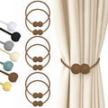 Hion Magnetic Curtain Tiebacks Dark Brown 6 Pack, Curtain Tiebacks Buckles by Hion