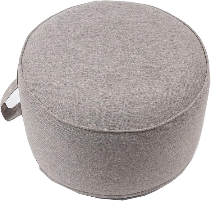 QILLOWAY Indoor/Outdoor Inflatable Stool, Round Ottoman, All Weather Foot Rest - Image 3