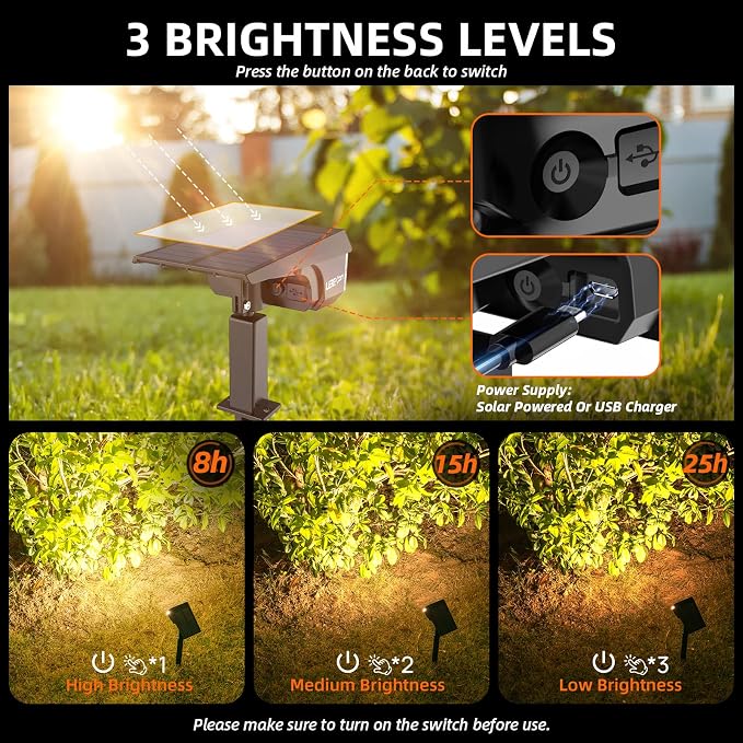 Solar Spot Lights Outdoor Landscape Lights, 40 LEDs Solar Landscape Spotlights - Image 4