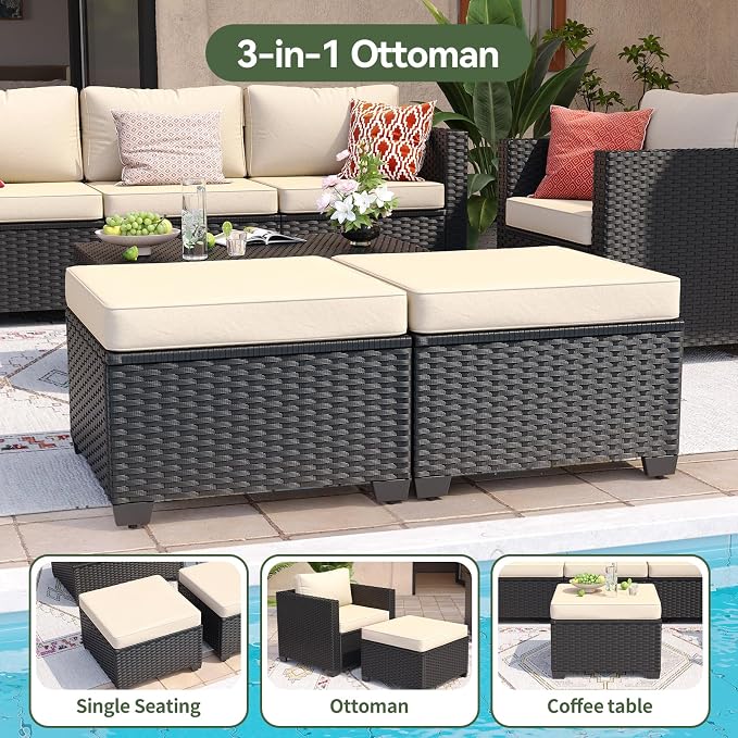 Aoxun 9 Piece Outdoor Patio Furniture Set 8 Seats, Outdoor Sectional - Image 7