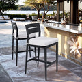 Modern Outdoor Bar Stools Set of 2 Aluminum Tall Patio Chairs by Unknown