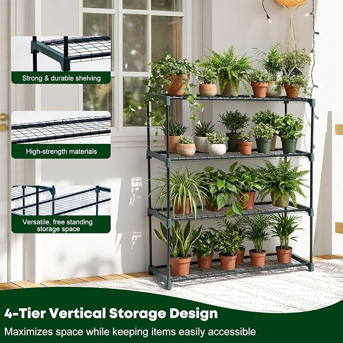 Panana 4 Tier Garden Greenhouse Steel Staging Shelving Plant Stand Garden - Image 4