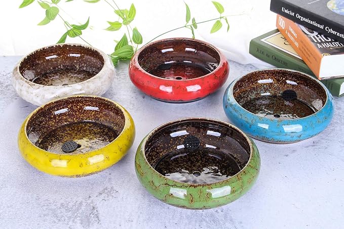 VanEnjoy 7.1 inch Round Large Shallow Succulent Ceramic Glazed Planter Pots - Image 6