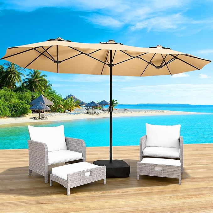 LEVELEVE 14FT Double-Sided Patio Umbrella by Enjoyyourlife
