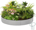 Galvanized Planter Outdoor Galvanized Metal Planter Round Raised Garden Bed Kit by ZFHgarden