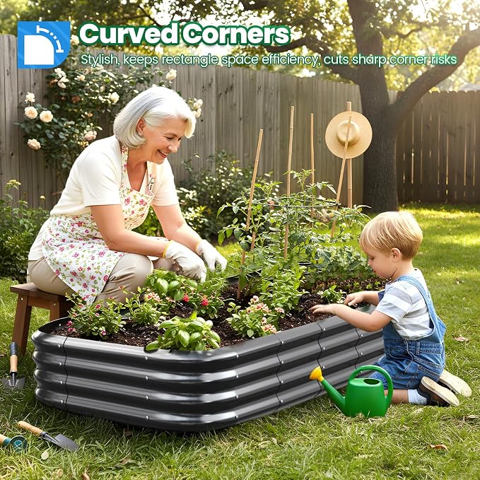 Quictent Galvanized Raised Garden Bed Kit, Dark Grey - Image 2