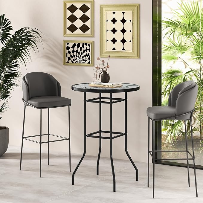 Tangkula 27 Inches Patio Bar Table, Round Bar Height Bistro Table - Image 4