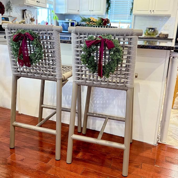 PURPLE LEAF Counter Height Stools Set of 2 by PURPLELEAF