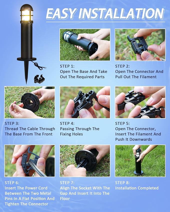 6 Pack LED Low Voltage Landscape Lights, 200LM 12V IP67 Waterproof Holiday - Image 7