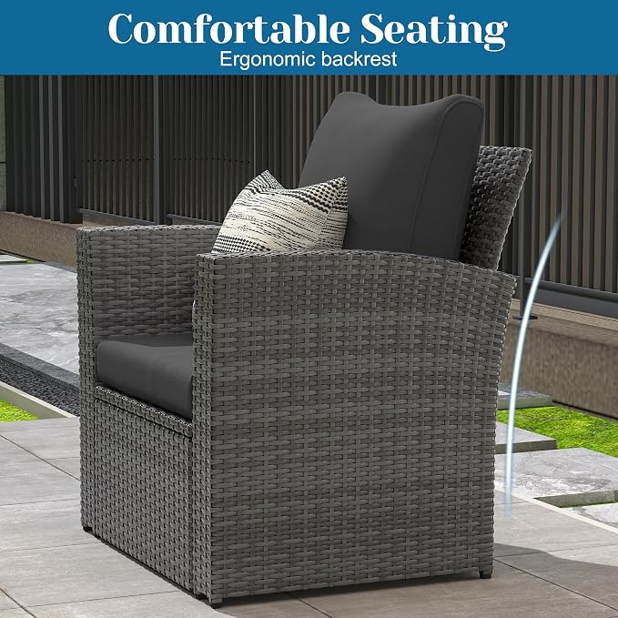 Solaste 4 Piece Outdoor Patio Furniture Set, Outdoor Sectional Sofa - Image 5