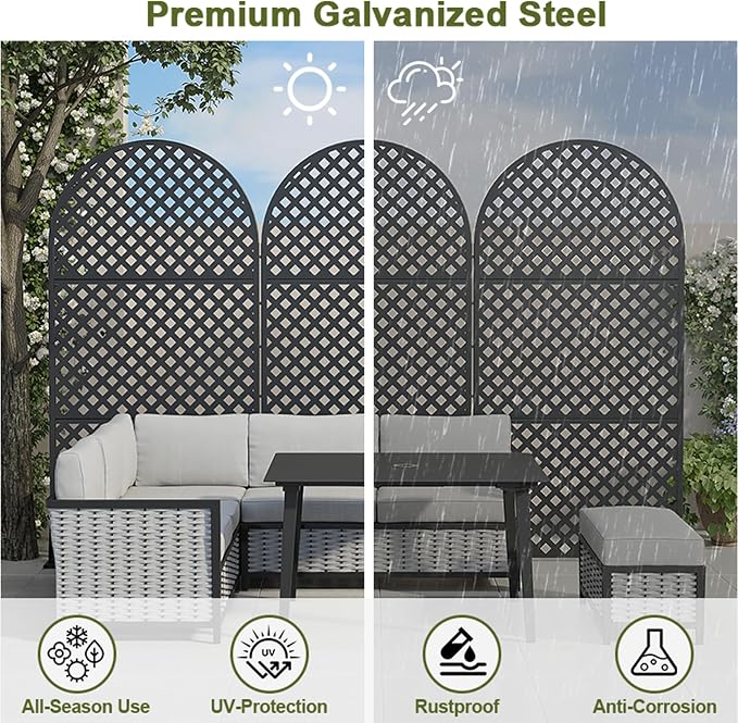 Casaphoria 72" H x 35" W Arched Metal Privacy Screen - Image 4