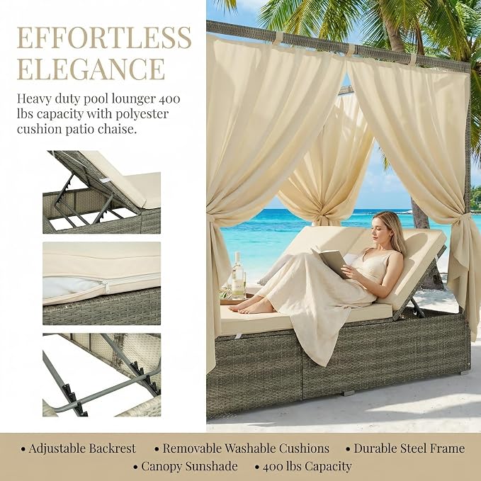 Harper & Bright Designs Adjustable Outdoor Sun Lounger - Image 5