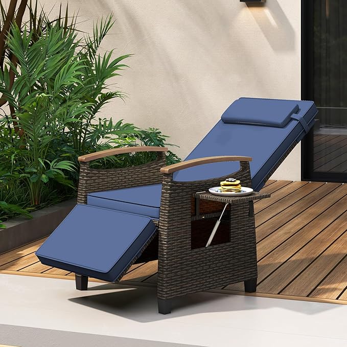 RELAX4LIFE Rattan Outdoor Recliner Chair - Image 2