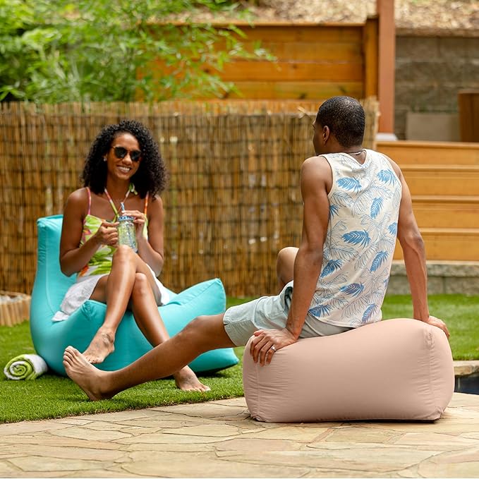 Jaxx Leon Outdoor Bean Bag Ottoman Bench, Premium Sunbrella - Image 6