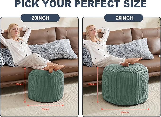 Pouf Ottoman Foot Stools with Foam Small Ottoman - Image 2