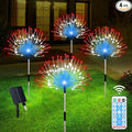 Solar Garden Lights Outdoor, 4 Pack Total 480 LED Solar Firework Lights by Slyuexu