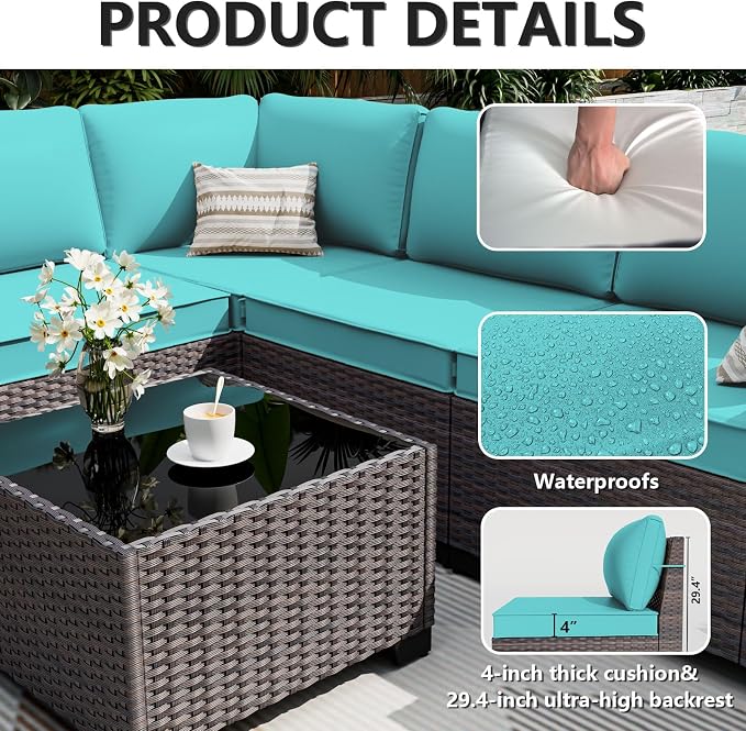 ALAULM 13 Pieces Outdoor Patio Furniture Set - Image 4