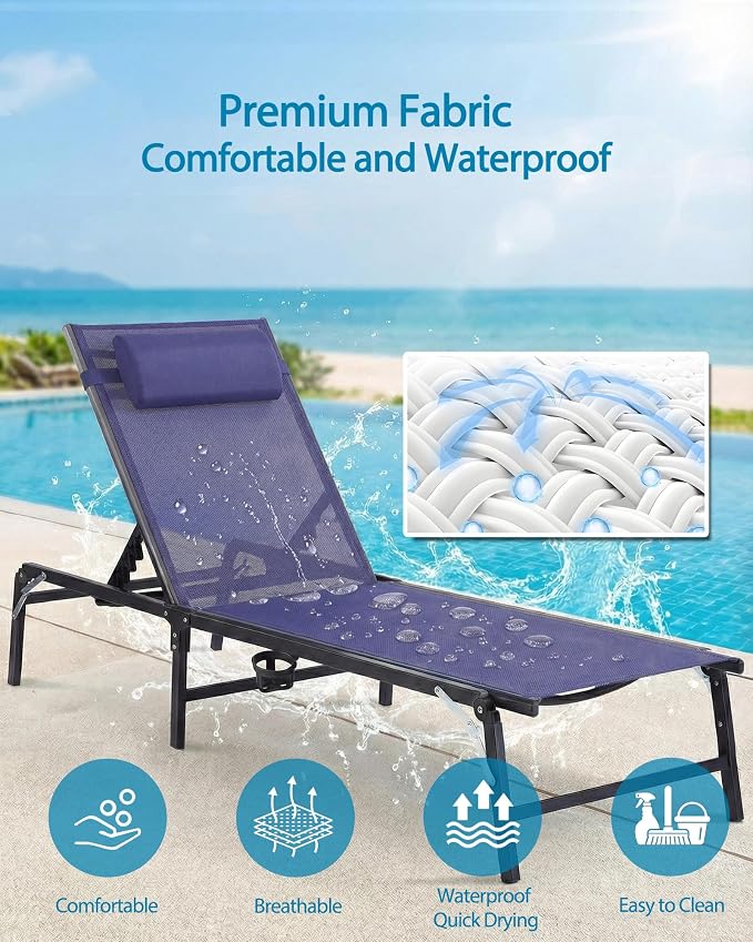Foldable Chaise Lounge Chair - Image 5