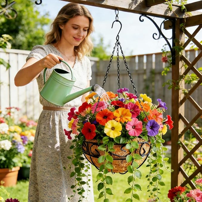 Hanging Planters for Outdoor Plants, 2 Pack 12 inch Wire Hanging Baskets - Image 5