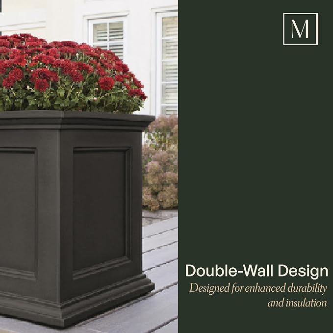 Mayne Fairfield 24-Inch Self Watering Square Planter Box, Weather-Resistant and - Image 8