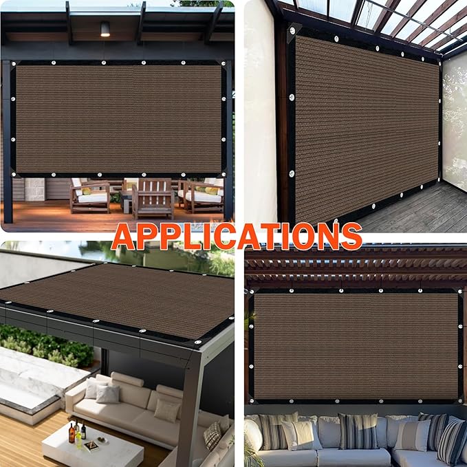 Sun Shade Cloth with Grommets, 90% UV Protection Shade Fabric, Pergola Shade - Image 7