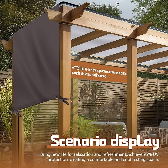 Universal Pergola Replacement Canopy Outdoor Canopy Shade Cover Waterproof - Image 6