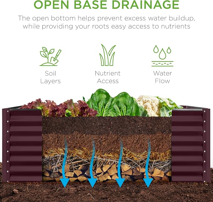 Best Choice Products 4x2x2ft Outdoor Metal Raised Garden Bed, Deep Root Box - Image 5